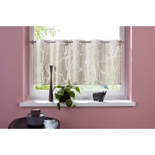Scheibengardine OTTO HOME "Anna" Gr. 2, beige (sand), B:120cm H:30cm, Ausbrenner, Polyester, Gardinen, Scheibengardine, Viskose & Polyester, Äste-Motiv