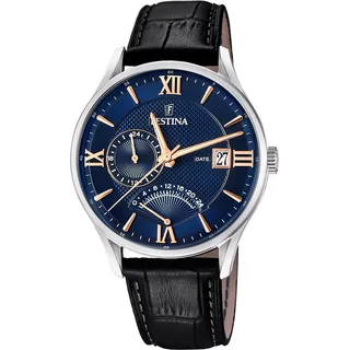 Festina Herrenuhr Klassik Armbanduhr Leder schwarz UF16985/C - Schwarz