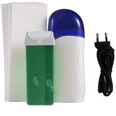 Mini Wax Heater Kit, 3 in 1 tragbare Waxing Maschine + Enthaarungswachs + 30PCS Enthaarungspapier für die Haarentfernung(Aloe)