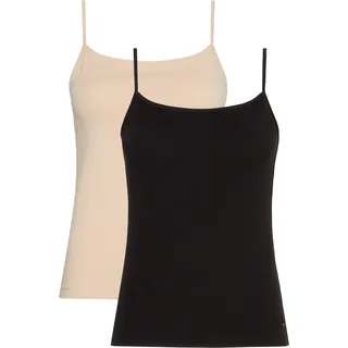 Tommy Hilfiger 2P Camisole Top Mixed Ökologische Baumwolle Large Damen 0SL BLACK, L