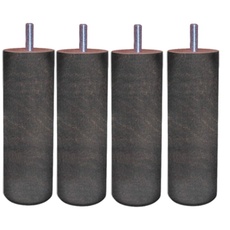 Margot Chamäleon Zylinder Set mit 4 Lattenrostfüßen, Eichenholz, Eiche grau, 7 x 7 x 20 cm