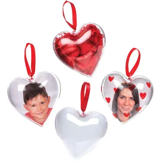 Baker Ross Foto-Anhänger „Herz“ (4 Stück) – für Kinder zum Gestalten, Dekorieren und Verschenken zum Valentinstag und Muttertag