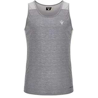 Macron Herren Run Start Scd Placid Singlet Print Gry Mel Man Tanktop, grau, L