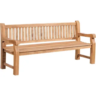 CLP Teakbank Jackson V2 Gartenbank mit Rückenlehne wetterfest stabil massiv,teak 200 cm - Braun
