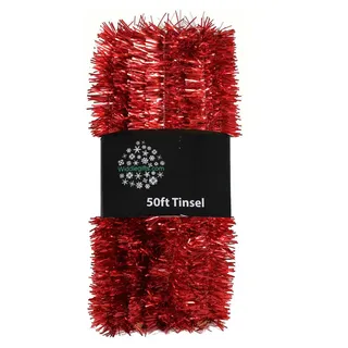 Weihnachtsbaum 50ft x 3cm Lametta Großartig Wert - Rot