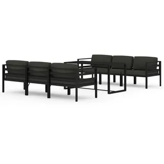 vidaXL 7-tlg. Garten-Lounge-Set mit Kissen Aluminium Anthrazit - Grau