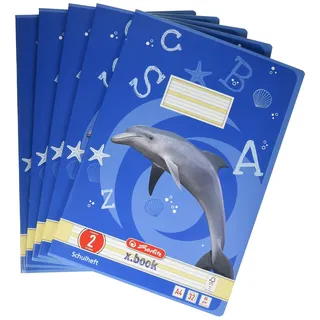 Herlitz Schulheft x.book A4, Lineatur 2, 2. Klasse, 32 Blatt, 5 Stück