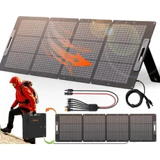Rophie Solarpanel Faltbar 200W, Solarmodul Solarladegerät mit MC-4 Ausgang für Tragbare Powerstation, 5.4KG Ultraleicht, Verstellbarer Ständer, IPX67 Solargenerator für Camping Reise Wohnmobil