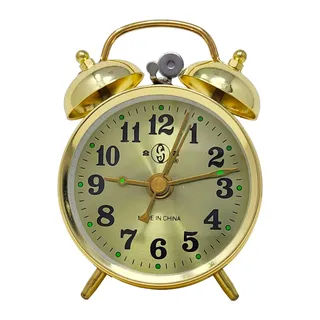 Starlet24 10cm Retro Uhr Aufziehwecker Glockenwecker Nostalgie Retro Doppelglocken Wecker goldfarben (#867)