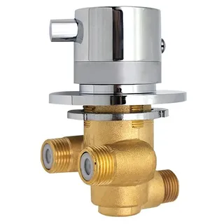 AFUDER Mischventil Duschmischer aus Messing Thermostatventil Mischbatterie dusche 3 Wege Mischventil Wandmontage von kaltem und heißem Wasser