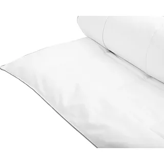 BELIANI Bettdecke Weiß Mikrofaser und Japara Baumwolle 135 x 200 cm Warm für Winter Monochromatisch Steppdecke Steppbett mit Paspel Schlafzimmer - Weiß