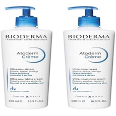 Bioderma Atoderm Ultra-Nährend 24-Stunden-Feuchtigkeitscreme für Normale bis Empfindliche Haut, 2 x 500 ml