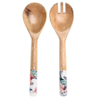 DKD Home Decor Küchenutensilien-Set der Marke, mehrfarbig, aus Mangoholz (2 x 6 x 32 cm)