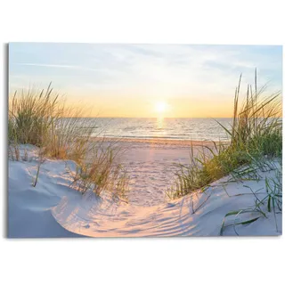 Deco-Panel REINDERS "Sonnenuntergang in den Dünen", beige (farbe bild(er): beige), B:140cm H:100cm T:2cm, Bilder, Deco-Panel, Wohnzimmer - Beige - MDF - Landschaften - 140x100 cm