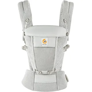 Ergobaby Adapt Babytrage für Neugeborene ab Geburt, 3-Positionen SoftFlex Mesh Ergonomische Babybauchtrage Rückentrage Baby-Tragetasche, Pearl Grey