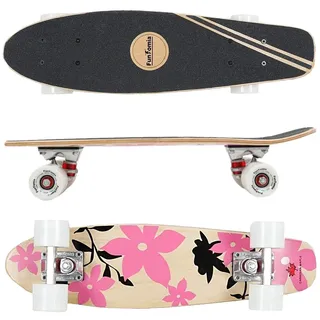 FunTomia Mini-Board Cruiser Skateboard 57cm aus 7-lagigem kanadischem Ahornholz inkl. ABEC-9 Kugellager - mit oder Ohne LED Rollen