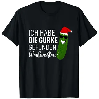 Weihnachtsgurke Weihnachts Shirt Ich Habe die Gurke gefunden T-Shirt, Herren, Schwarz, L