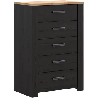 Kommode FORTE "Bohol", riviera eiche, cabezone eiche, B:71,7cm H:106,2cm T:42cm, Spanplatte, Sideboards, Kommode, B/H/T71,7/106,2/42 cm, 5 Schubkästen, Landhaus