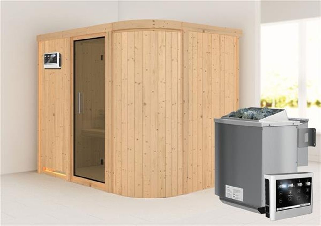 Bild von Sauna Titania 4 68mm Saunaofen 9kW Bio Tür modern