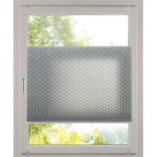 K-HOME Klemmfix Plissee 3D-Effekt Grau 65 x 130 cm