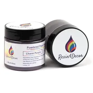 RESIN4DECOR Metallpulverförmiges Perlglanzglimmerpigment für Epoxidharzprojekte, Schmuck, Kunsthandwerksprojekte, Epoxidtisch, Tafel, Tablett, Leinwand, Malerei, 25g (Charm Purple)