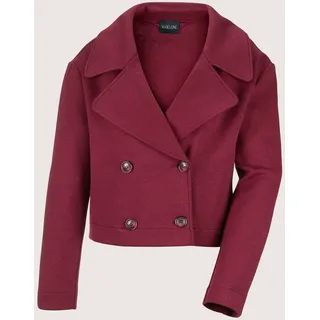 Jerseyblazer MADELEINE "Blazer Zweireihiger Kurzblazer", Damen, Gr. 38, rot (rubinrot), Obermaterial: 51% Viskose CV. 28% Polyamid PA. 21% Polyester PES., Modern, normal, Blazer Jerseyblazer