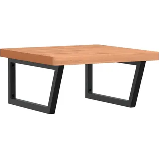 vidaXL Waschbeckenregal Wandmontage Stahl und Massivholz Buche - Braun