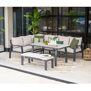 Garden Impressions Vasano Lounge-Dining Set 4-tlg. schwarz/beige