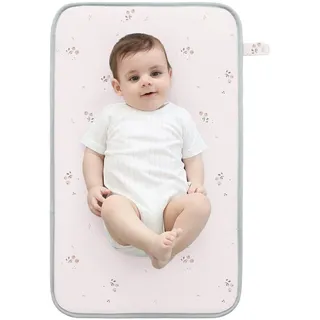 Susurration Baby Tragbare Wickelunterlage Wasserdichte 40 x 70 cm Wiederverwendbare Baby Wickelauflage Waschbar für Unterwegs für Unterwegs Wickel (Pink Flower)