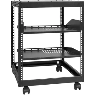 Vevor 12U-Server-Rack mit offenem Rahmen 15-40" verstellbare Tiefe freistehender/wandmontierter Netzwerk-Server-Rack 4-Pfosten-AV-Rack mit Rollen für Ihre gesamte Netzwerk-IT-Ausrüstung AV-Ausrüstung