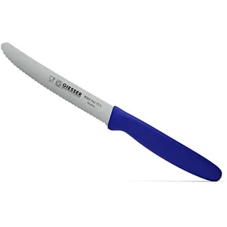 Giesser seit 1776 - Made in Germany - Tomatenmesser blau, Klinge 11 cm, rutschfest, kleines Universalmesser spülmaschinenfest, rostfrei, 8365 wsp 11 b