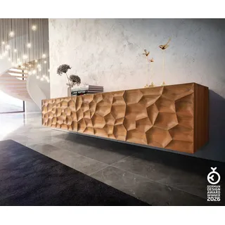 DeLife Solu Lowboard 220 cm Beige Akazie Holz