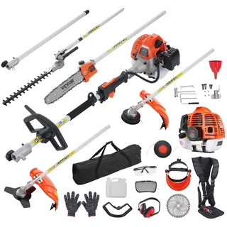 Vevor 6-in-1 Heckentrimmer Benzin-Heckenschere 33CC Langstielheckenschere 0,8L