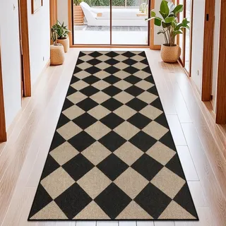 TUKDAK Weben Teppich Läufer Flur rutschfest 80x200cm, Waschbar Küchenteppich, Flurläufer Modern, Teppichläufer, Küchenläufer, Flur Teppich, Flurteppich für Küche, Eingang, Wohnzimmer, Korridor