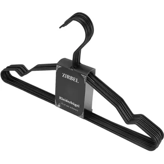 Zirbel Kleiderbügel 10er Set - Retro Design Bügel aus Metall (schwarz)