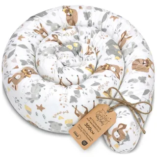 Totsy Baby Seitenschläferkissen Bettschlange Body Pillow 300 cm Baumwolle - Kopfkissen lang Bettrolle Schlafkissen Nackenrolle Kissen Oeko-Tex Hirsch