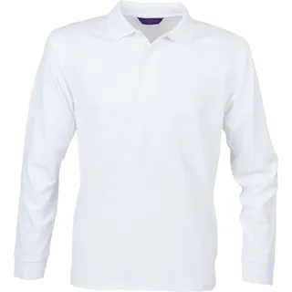 Henbury - Poloshirt für Herren/Damen Uni Langärmlig PC3836 (S) (Weiß) - Weiß