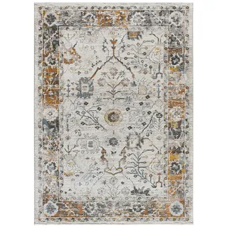 Atticgo Vintage-Teppich Gepuderten Farben Springs 134/200 cm , Multicolor, Weiß, Beige, Pastellblau, Kupferfarben , Textil , Vintage , Rechteckig , 134x200 cm , Oeko-Tex® Standard 100 , antistatisch, für Fußbodenheizung geeignet, leicht zusammenrollbar , Teppiche und Böden, Teppiche, Vintageteppiche