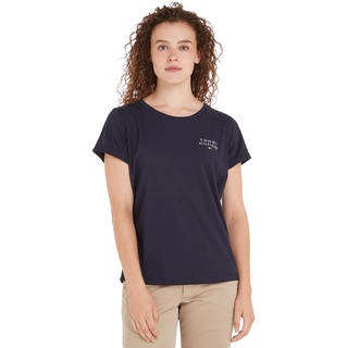 Tommy Hilfiger Short Sleeve T-Shirt Kurzarm T-Shirts Damen, Blau (Desert Sky), L