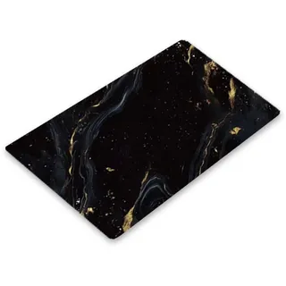 Ceranfeldabdeckung 30x52cm Herdabdeckplatten Induktion Herdschutz Deko Glasplatte Schneidebrett Sicherheitsglas Spritzschutz 1848 (Schwarzer Marmor)