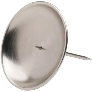 NKlaus Ø10cm Adventskranz Kranzteller Messing vernickelt matt Kerzenhalter mit Dorn Kerzenteller Oberfläche glatt 10669