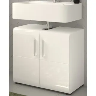 inn.furn Waschbeckenunterschrank "Hunter" weiß Hochglanz, Waschtisch Unterschrank 60 cm - Weiß