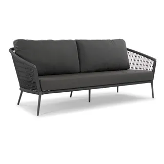 Musterring Ibiza Gartensofa Aluminium/Rope schwarz/grau 205x86x75 cm