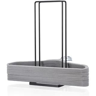 EASTTOWEST Kleiderbügel-Organizer, Metall Kohlenstoffstahl, Hält bis zu 110 Draht-Kleiderbügel, Ideal für Schrank, Kleiderschrank, Wäschezimmer, Schwarz, 15.7 x 6.7 x 5.1 cm, Bodenmontage