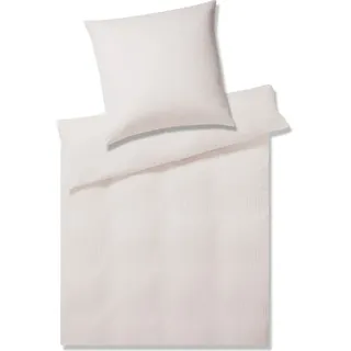 elegante Mako-Jersey-Bettwäsche Solid Stripe Farbe Rose Größe 40x80 155x200cm - Rosa