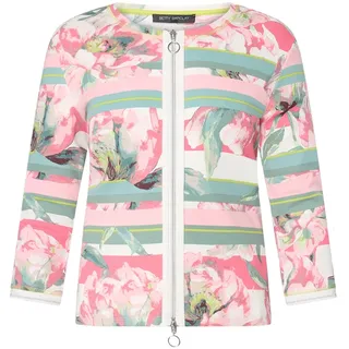Shirtjacke BETTY BARCLAY "Shirtjacke mit Rippenstruktur", Damen, Gr. 44, rosa (rosé, cream), Obermaterial: 95% Baumwolle CO. 5% Elasthan EL., Shirts Shirtjacke