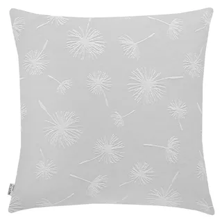 Dekokissen NEUTEX FOR YOU "Fresh" Gr. 1, silber (silberfarben, geblümt), B:38cm L:38cm, Baumwolle, Polyester, Dekokissen_Sitzkissen_Kissenhüllen, Dekokissen, Kissenhülle ohne Füllung, 1 Stück