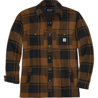 CARHARTT Flannel Sherpa, Textiljacke - Schwarz/Hellbraun - XL