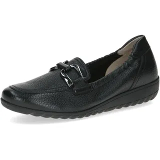 CAPRICE Damen Slipper aus Leder mit Zierschnalle, Schwarz (Black Deer), 41 EU