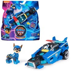 Bild PAW Patrol Mighty Kinofilm, Superhelden-Fahrzeug Spielzeugauto von Chase mit Welpenfigur, Polizeiauto mit Licht- und Geräuscheffekten, Spielzeug für Kinder ab 3 Jahren